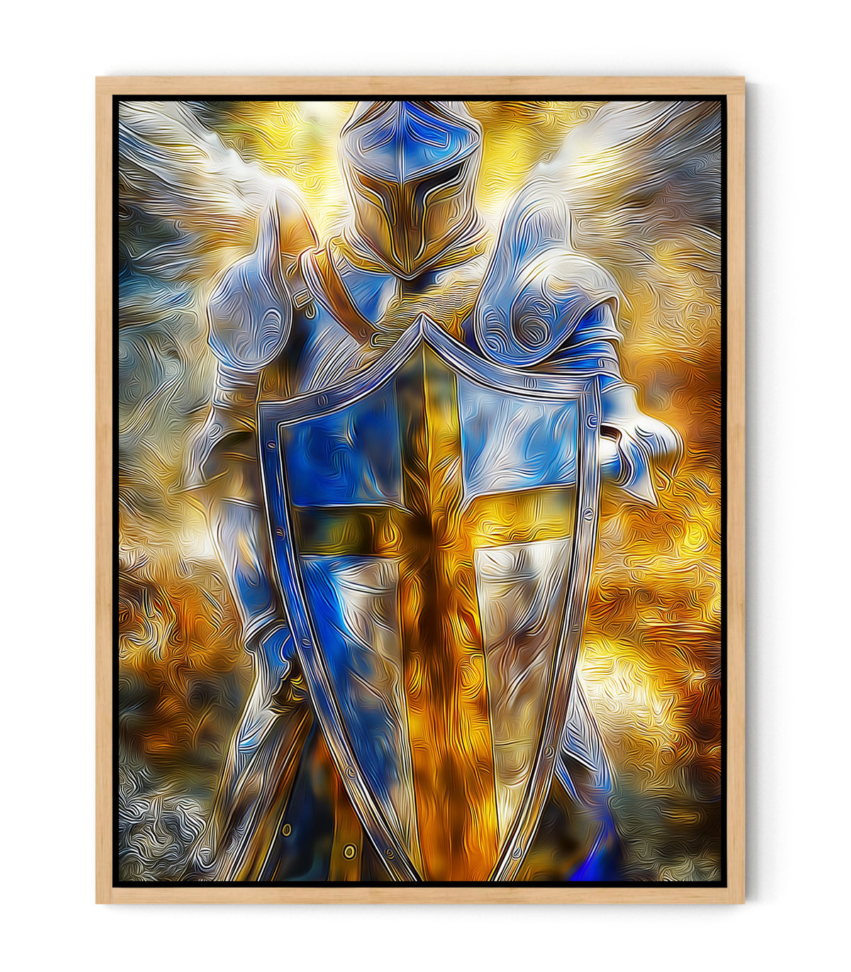 Shield of Faith Wall Art – Armor of God Christian Knight Canvas