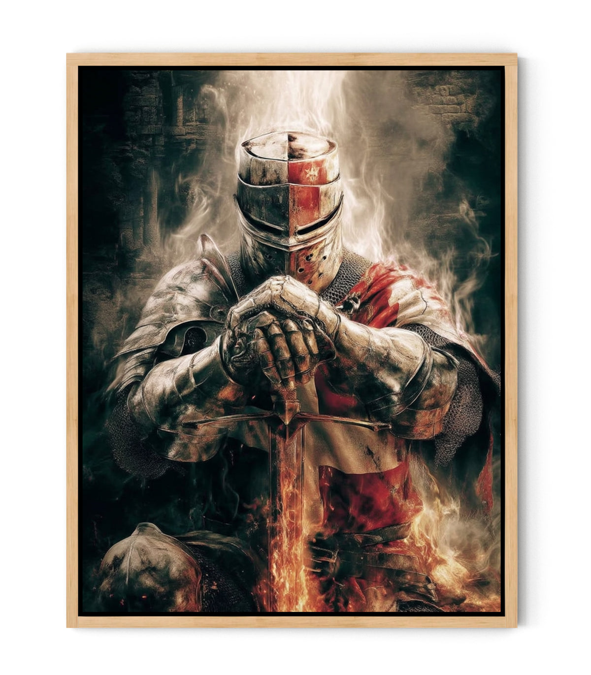 Christian Warrior Wall Art – Spiritual Warfare Knight Canvas