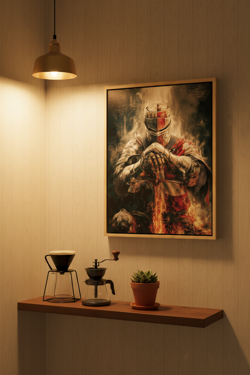 Christian Warrior Wall Art – Spiritual Warfare Knight Canvas
