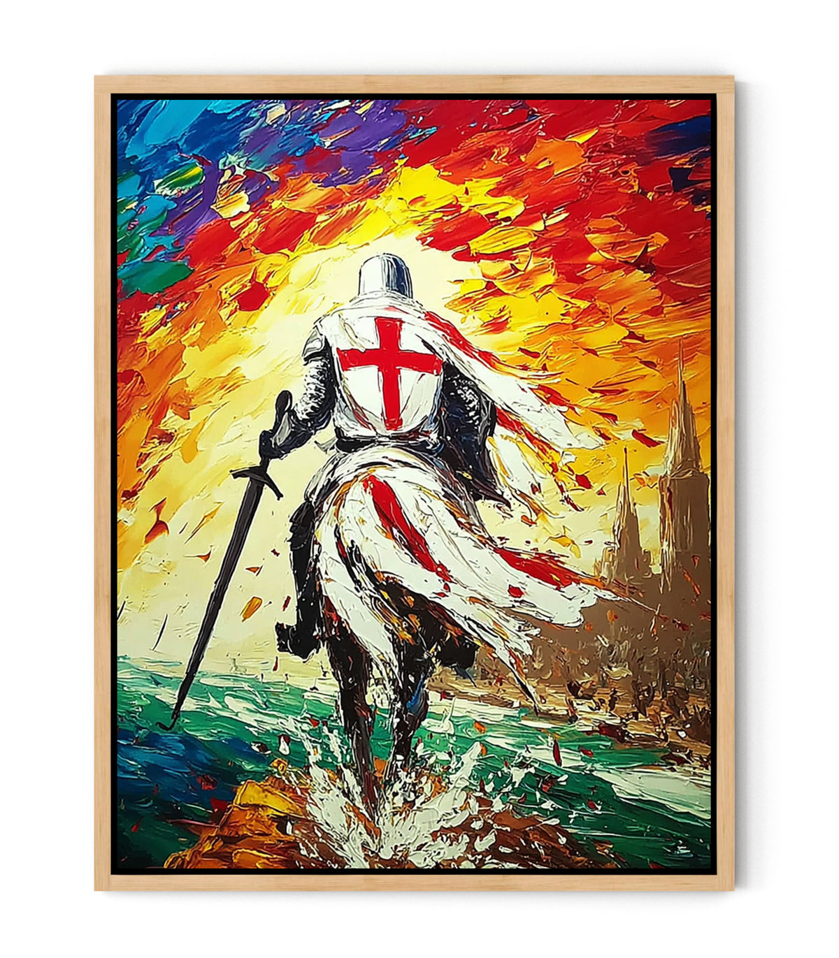 Spiritual Warfare Wall Art – Christian Knight Riding into Battle