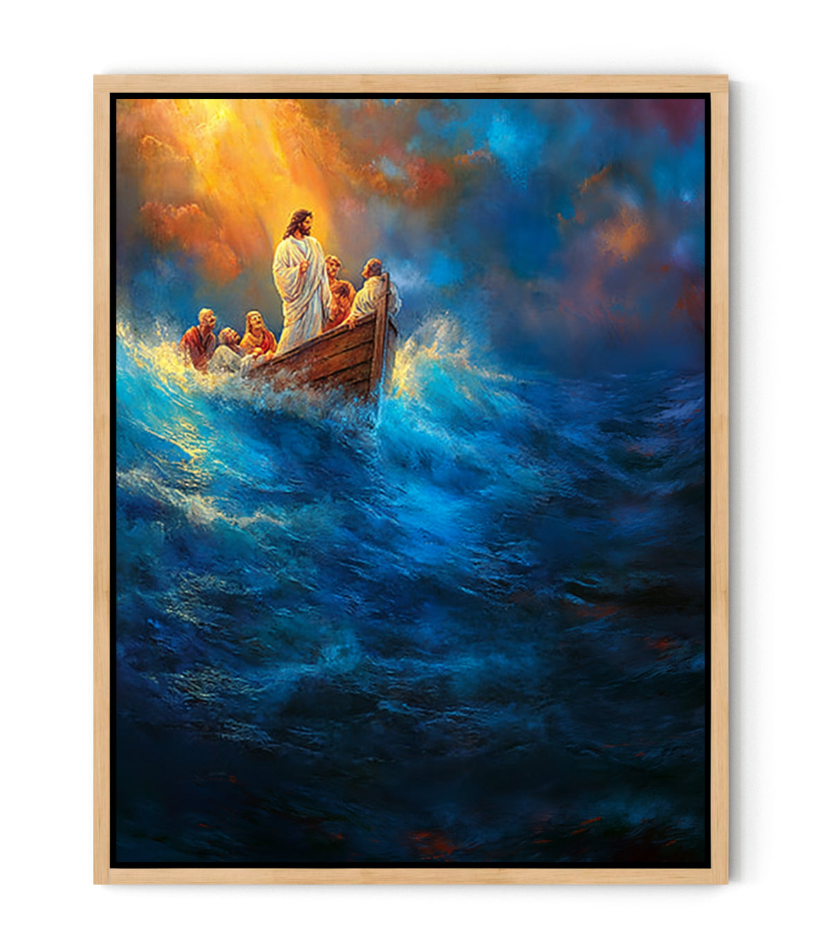 Jesus Calms the Storm Wall Art – Christian Boat Canvas