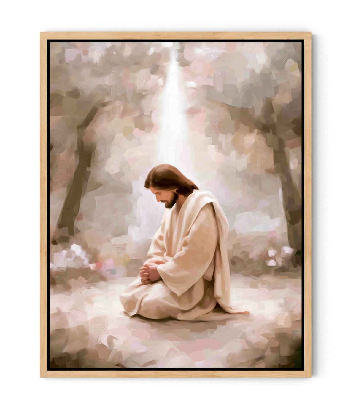 Jesus Praying Wall Art – Peaceful Christian Prayer Canvas