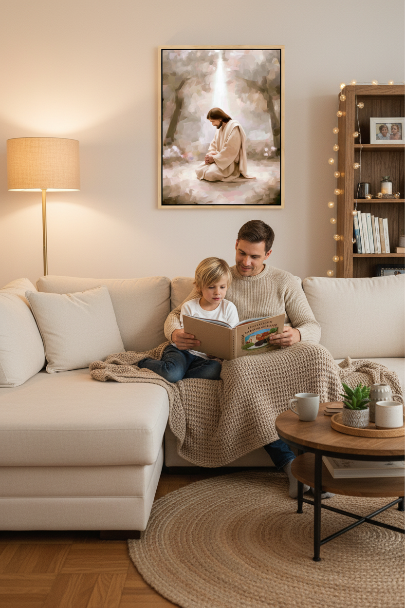 Jesus Praying Wall Art – Peaceful Christian Prayer Canvas