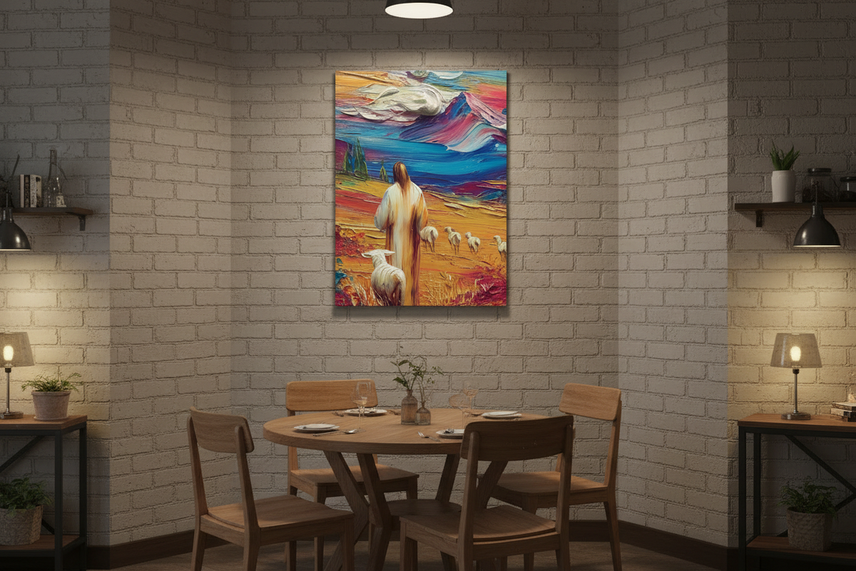 Jesus the Good Shepherd – Colorful Christian Wall Art