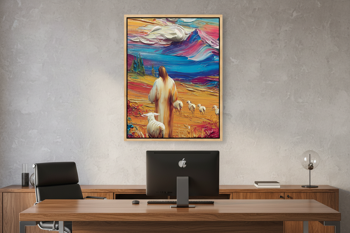 Jesus the Good Shepherd – Colorful Christian Wall Art