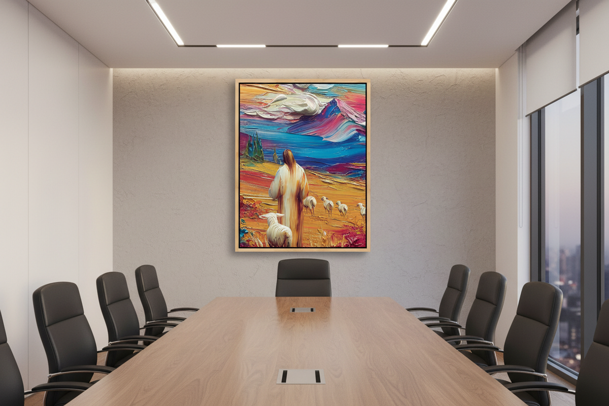 Jesus the Good Shepherd – Colorful Christian Wall Art
