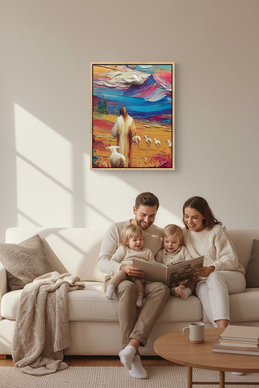 Jesus the Good Shepherd – Colorful Christian Wall Art