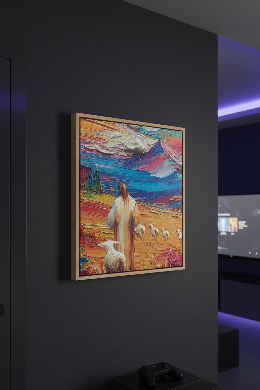 Jesus the Good Shepherd – Colorful Christian Wall Art