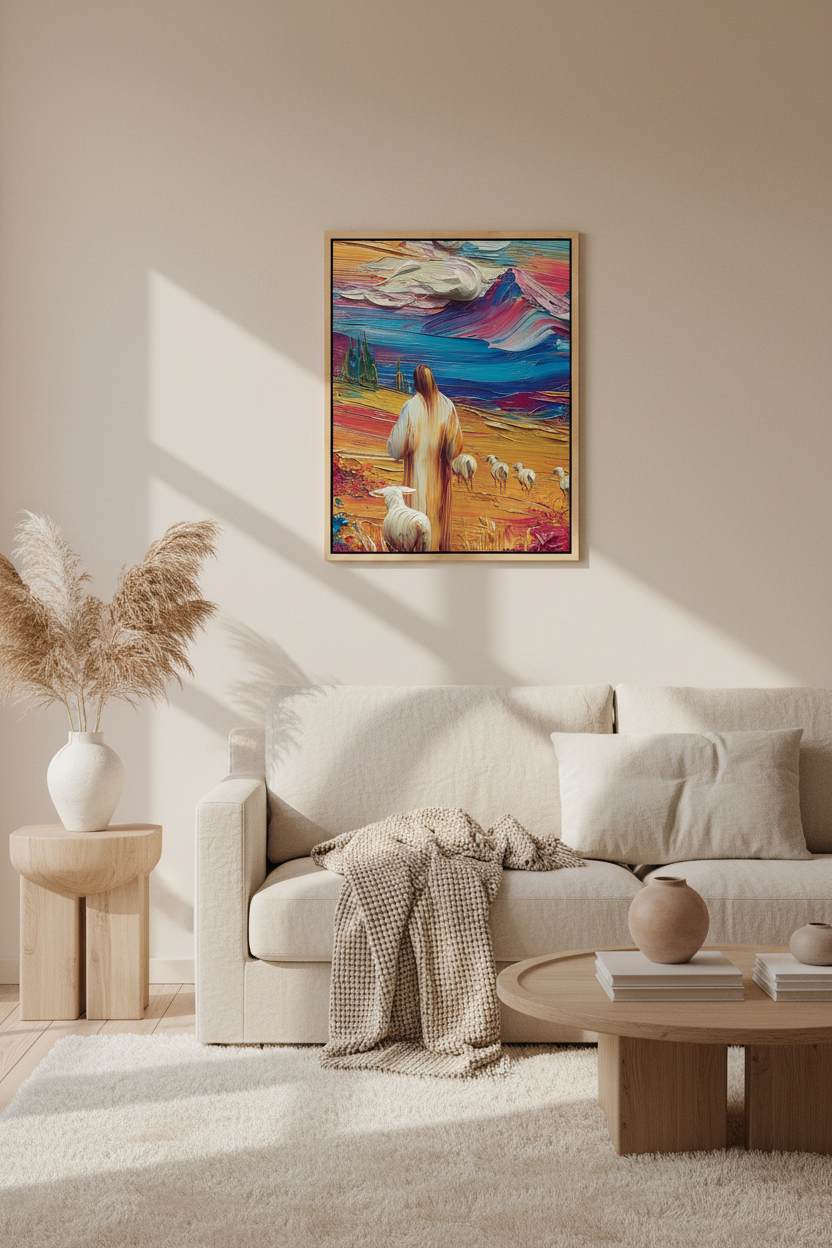 Jesus the Good Shepherd – Colorful Christian Wall Art