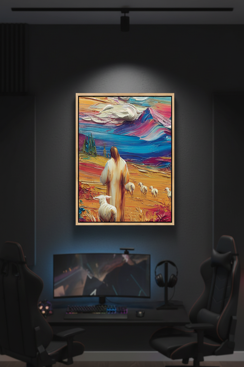 Jesus the Good Shepherd – Colorful Christian Wall Art
