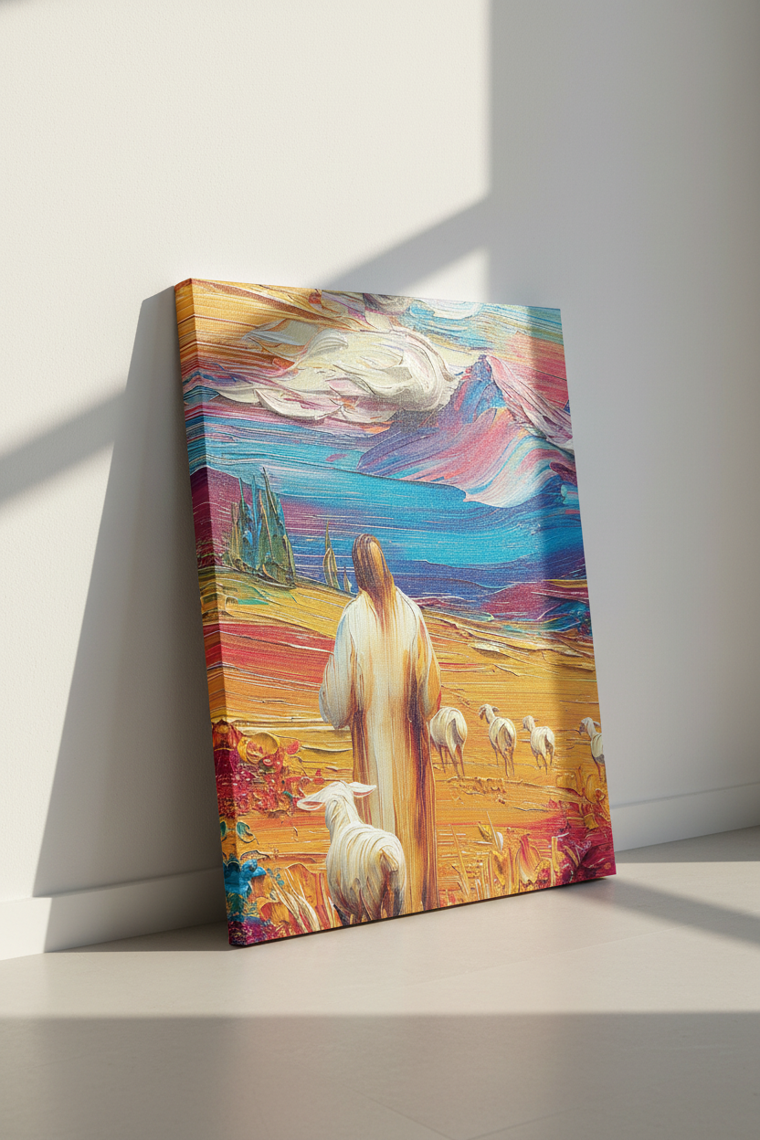 Jesus the Good Shepherd – Colorful Christian Wall Art