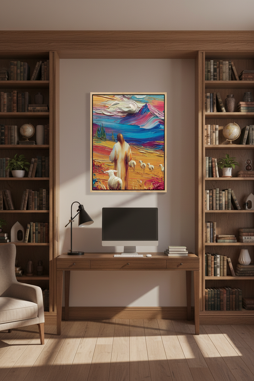 Jesus the Good Shepherd – Colorful Christian Wall Art
