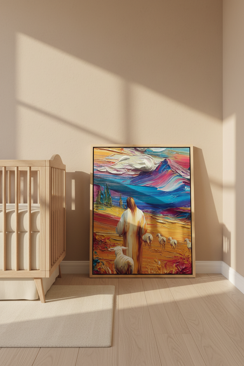 Jesus the Good Shepherd – Colorful Christian Wall Art