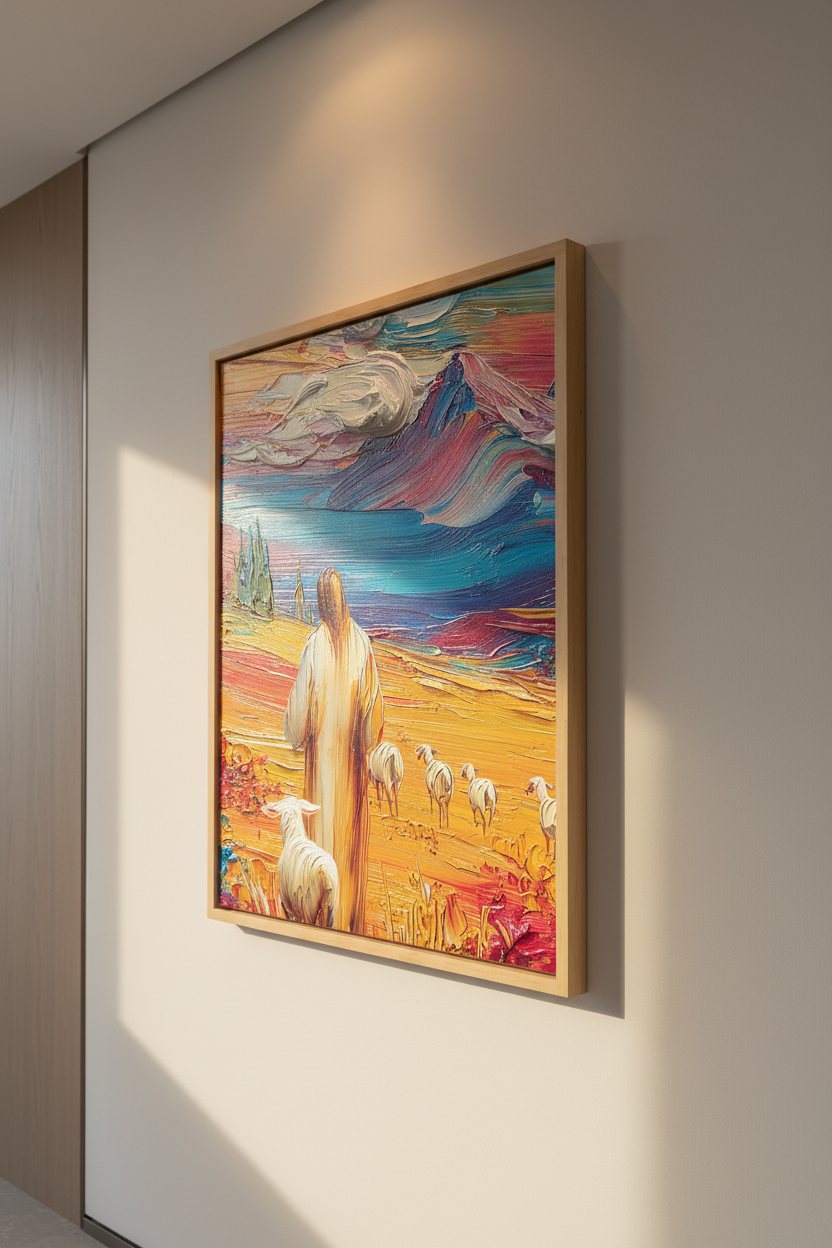 Jesus the Good Shepherd – Colorful Christian Wall Art
