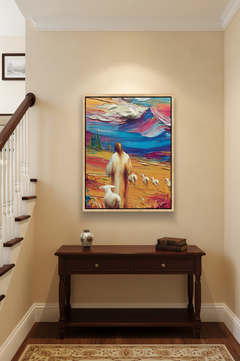 Jesus the Good Shepherd – Colorful Christian Wall Art