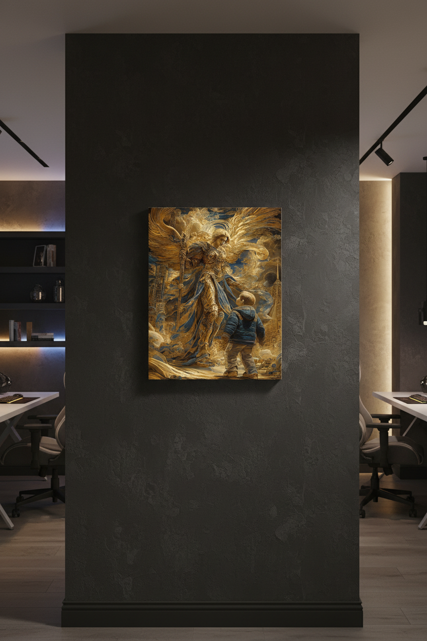 Guardian Angel Protecting a Child – Christian Wall Art