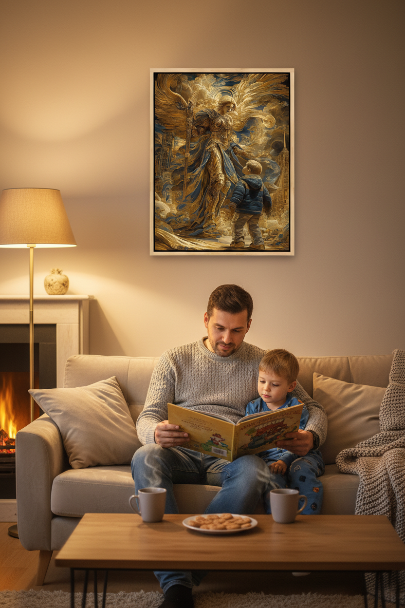 Guardian Angel Protecting a Child – Christian Wall Art
