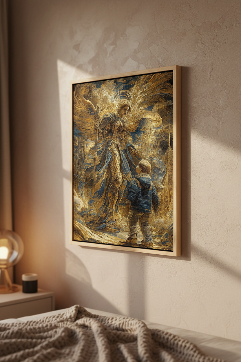 Guardian Angel Protecting a Child – Christian Wall Art
