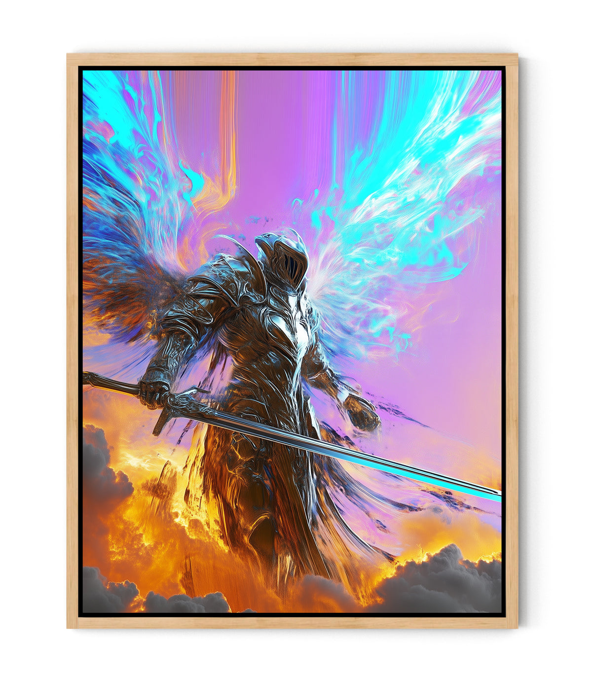 Warrior Angel with Sword – Christian Spiritual Warfare Wall Art