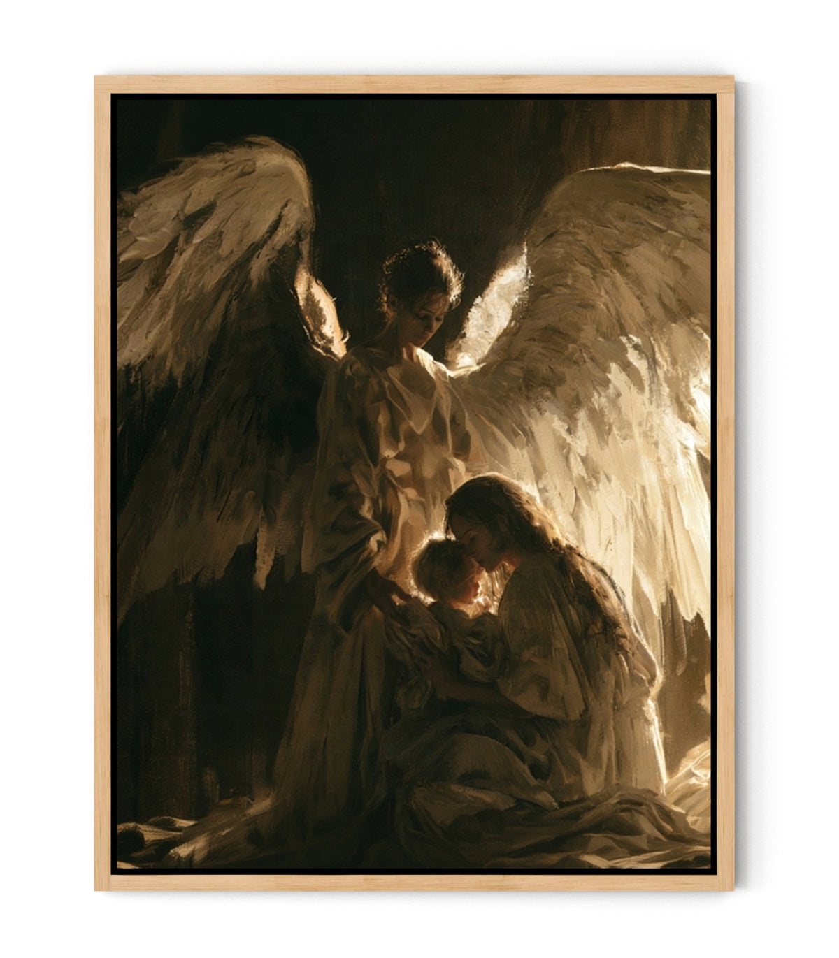 Angels Watching Over a Child – Guardian Angel Christian Wall Art