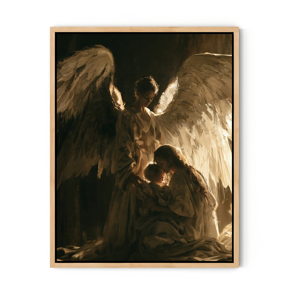 Angels Watching Over a Child – Guardian Angel Christian Wall Art