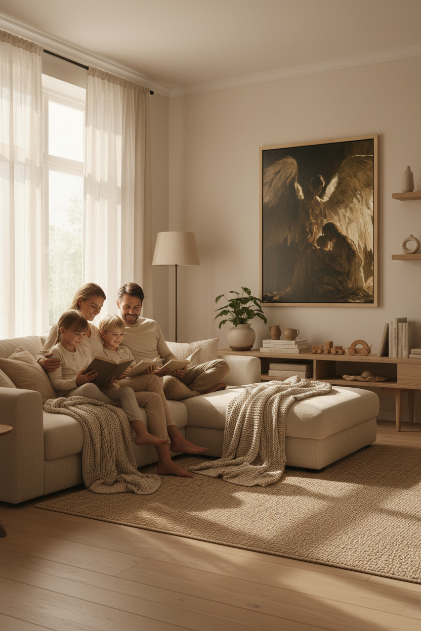 Angels Watching Over a Child – Guardian Angel Christian Wall Art