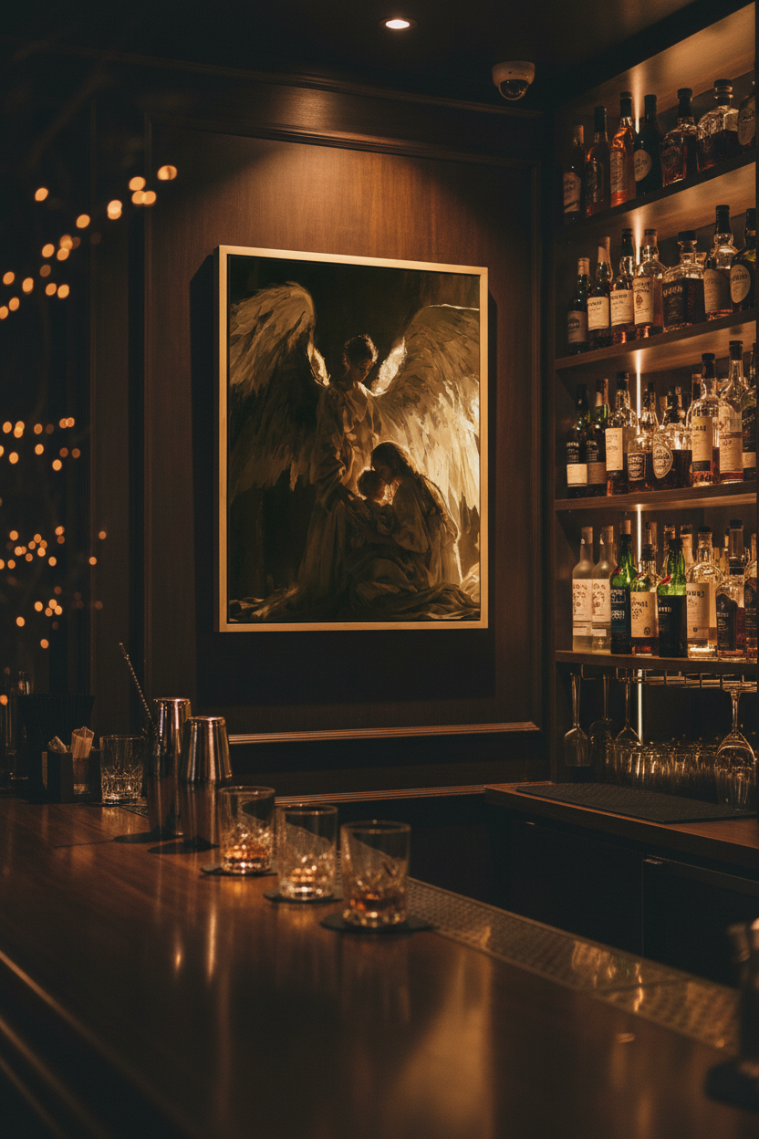 Angels Watching Over a Child – Guardian Angel Christian Wall Art