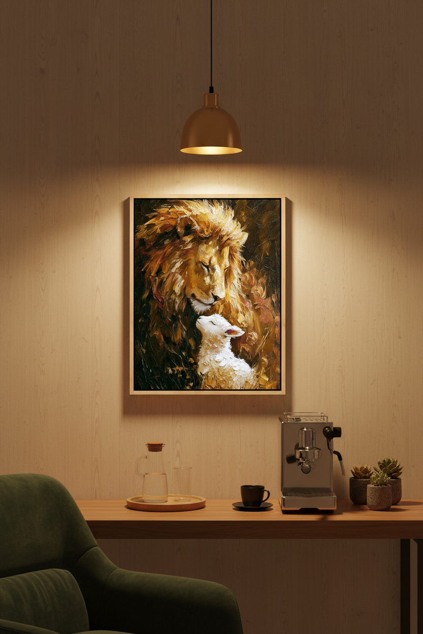 The Lion and the Lamb – Christian Jesus Wall Art