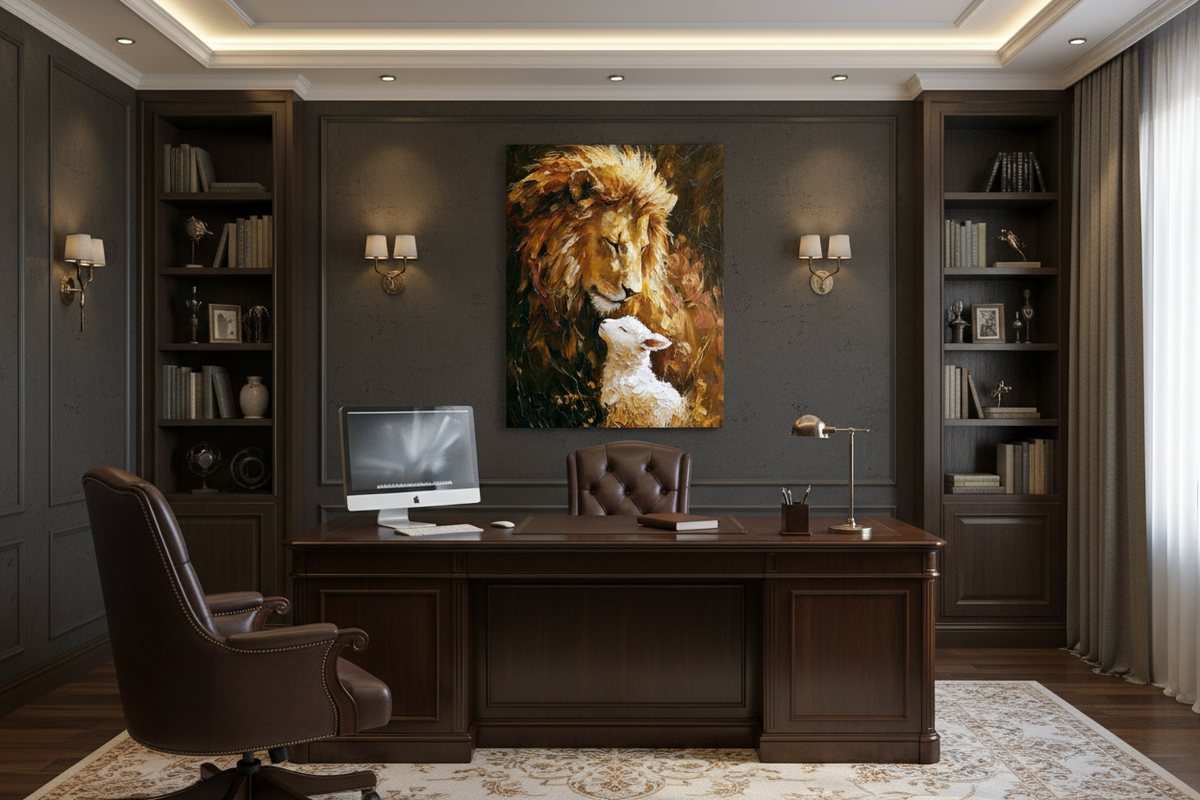 The Lion and the Lamb – Christian Jesus Wall Art