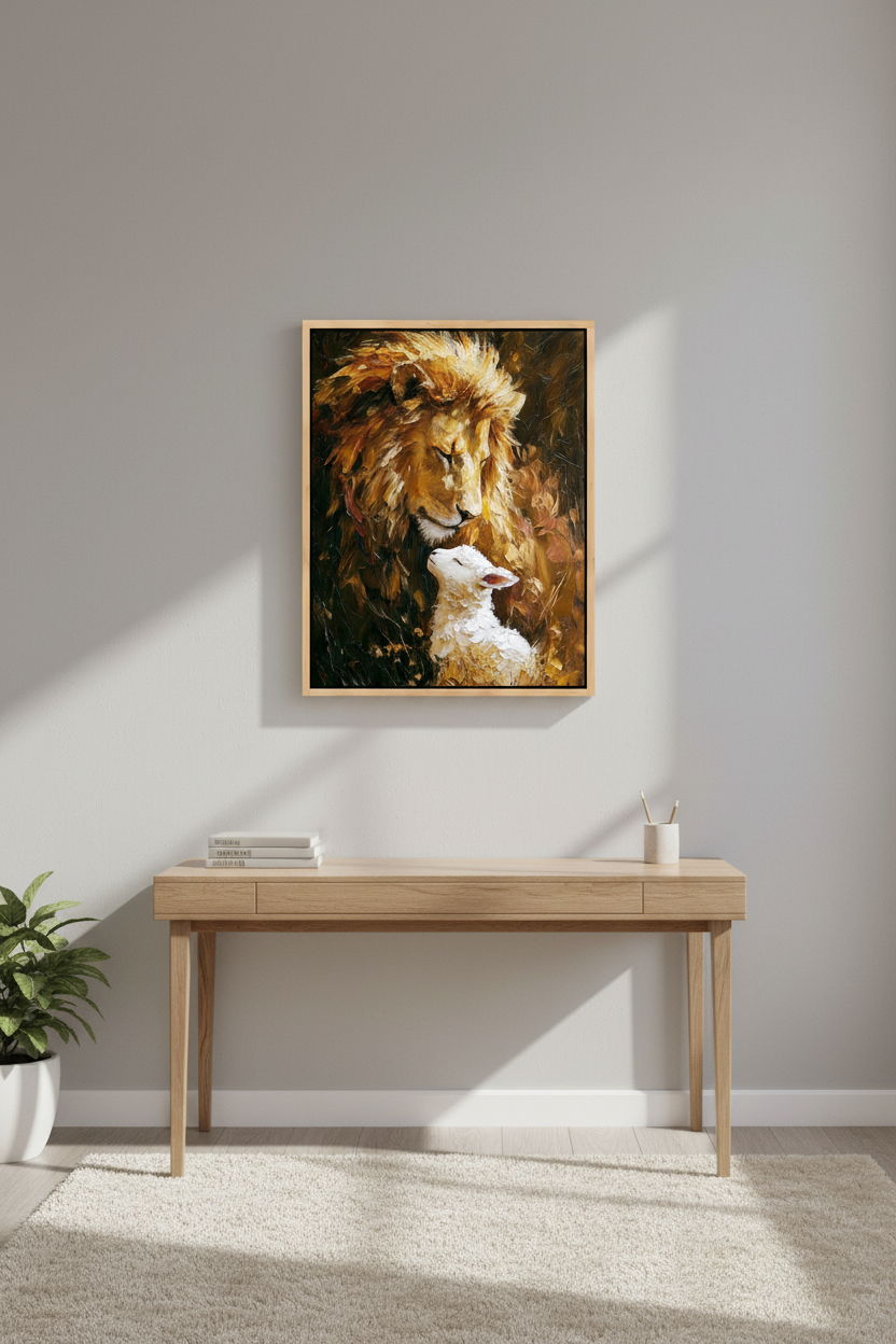 The Lion and the Lamb – Christian Jesus Wall Art