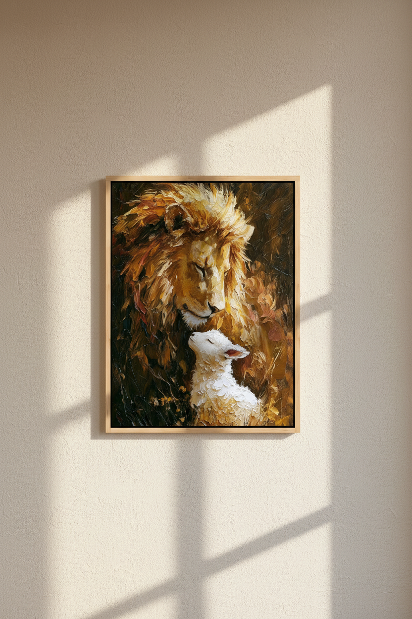The Lion and the Lamb – Christian Jesus Wall Art