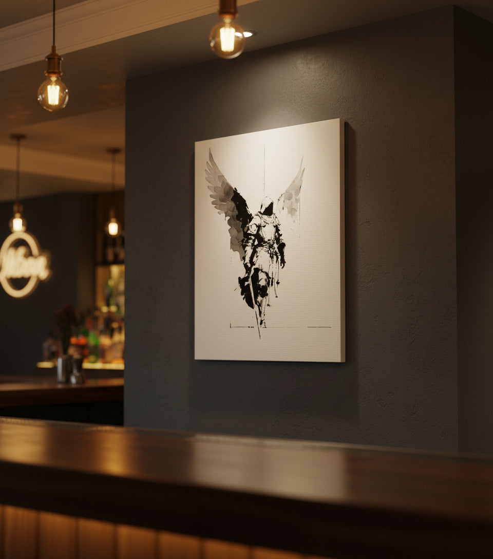 Heavenly Guardian Warrior – Angel with Sword Christian Wall Art