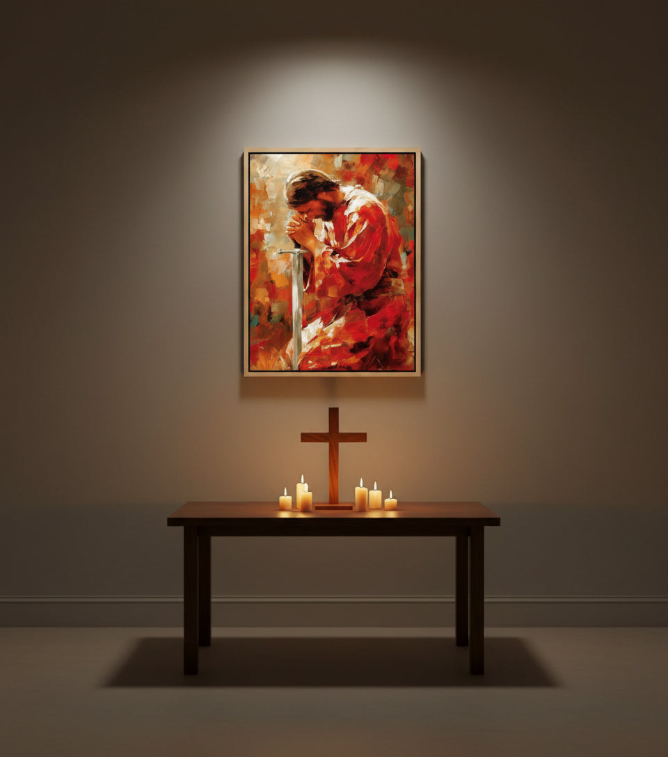 Jesus Warrior Prayer Canvas – Christian Home Decor Wall Art