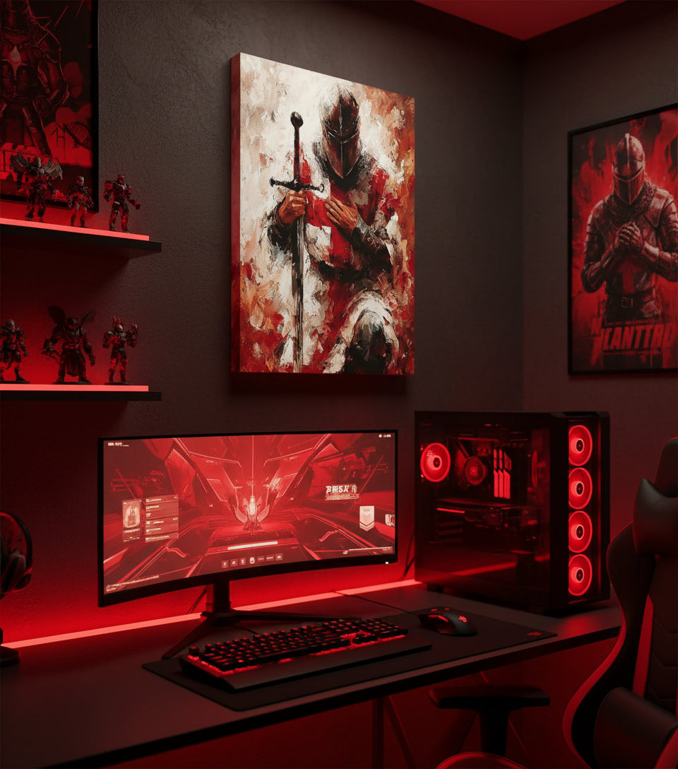 Knight of God in Devotion – Inspirational Christian Canvas