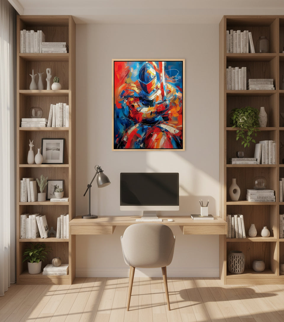 Armor of God Prayer Knight Canvas – Christian Warrior Wall Art, Faith Strength Painting, Ephesians 6:13–17