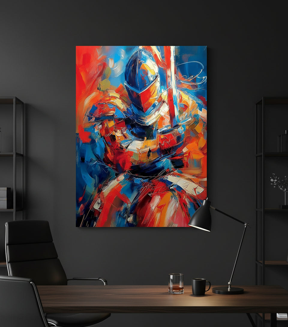 Armor of God Prayer Knight Canvas – Christian Warrior Wall Art, Faith Strength Painting, Ephesians 6:13–17