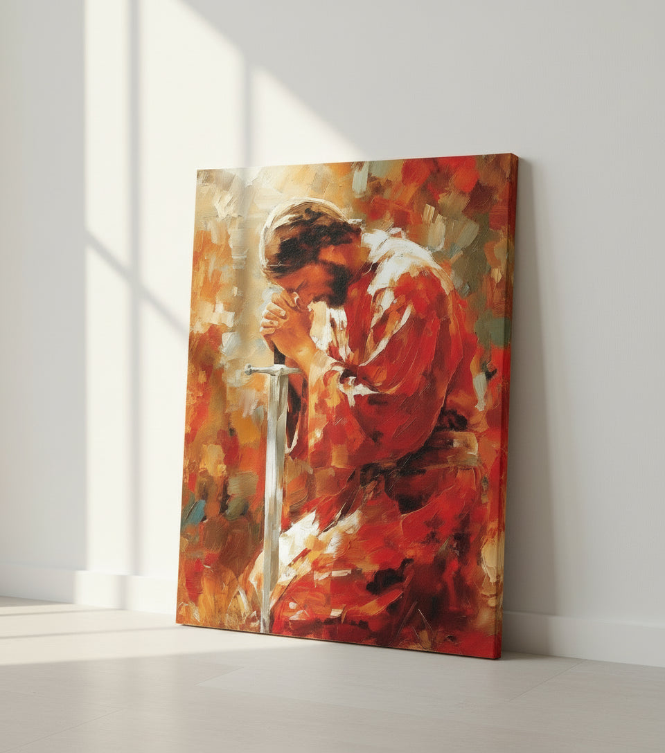 Jesus Warrior Prayer Canvas – Christian Home Decor Wall Art