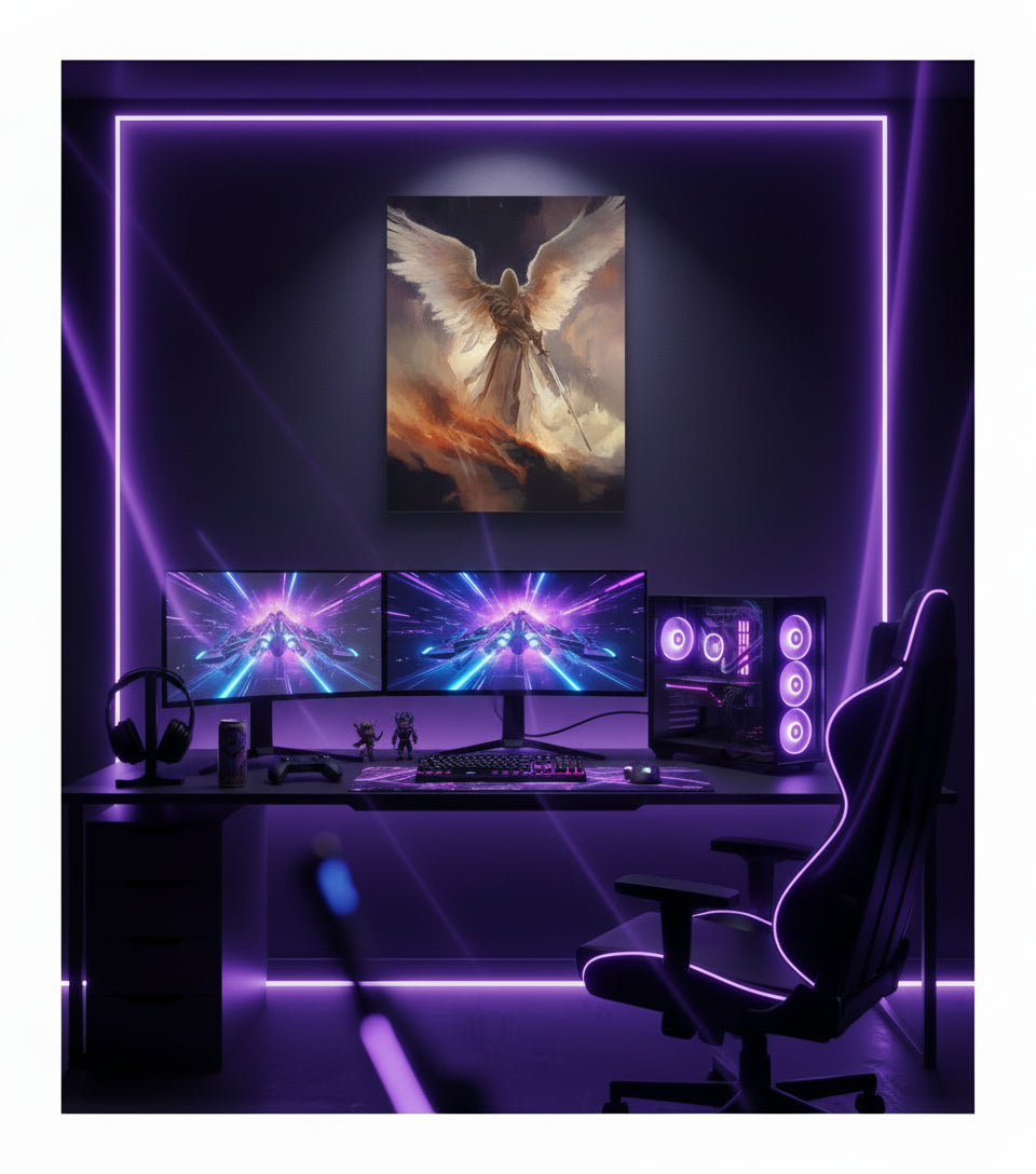 Heavenly Guardian with Sword – Angel Warrior Wall Art