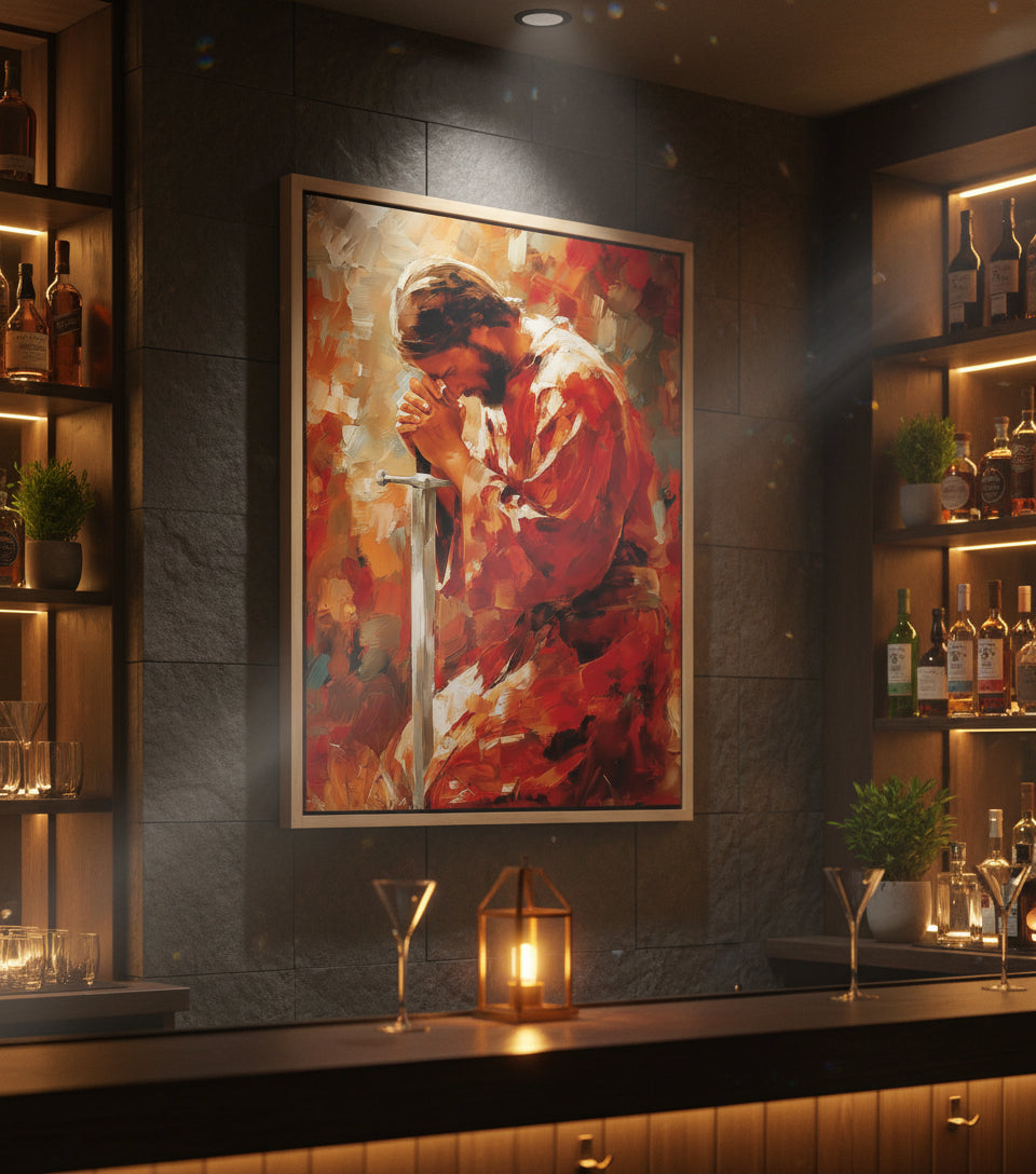 Jesus Warrior Prayer Canvas – Christian Home Decor Wall Art