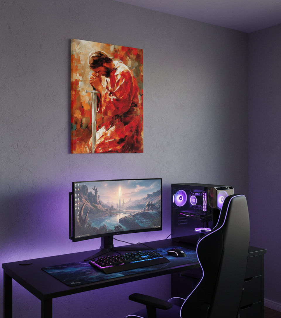 Jesus Warrior Prayer Canvas – Christian Home Decor Wall Art