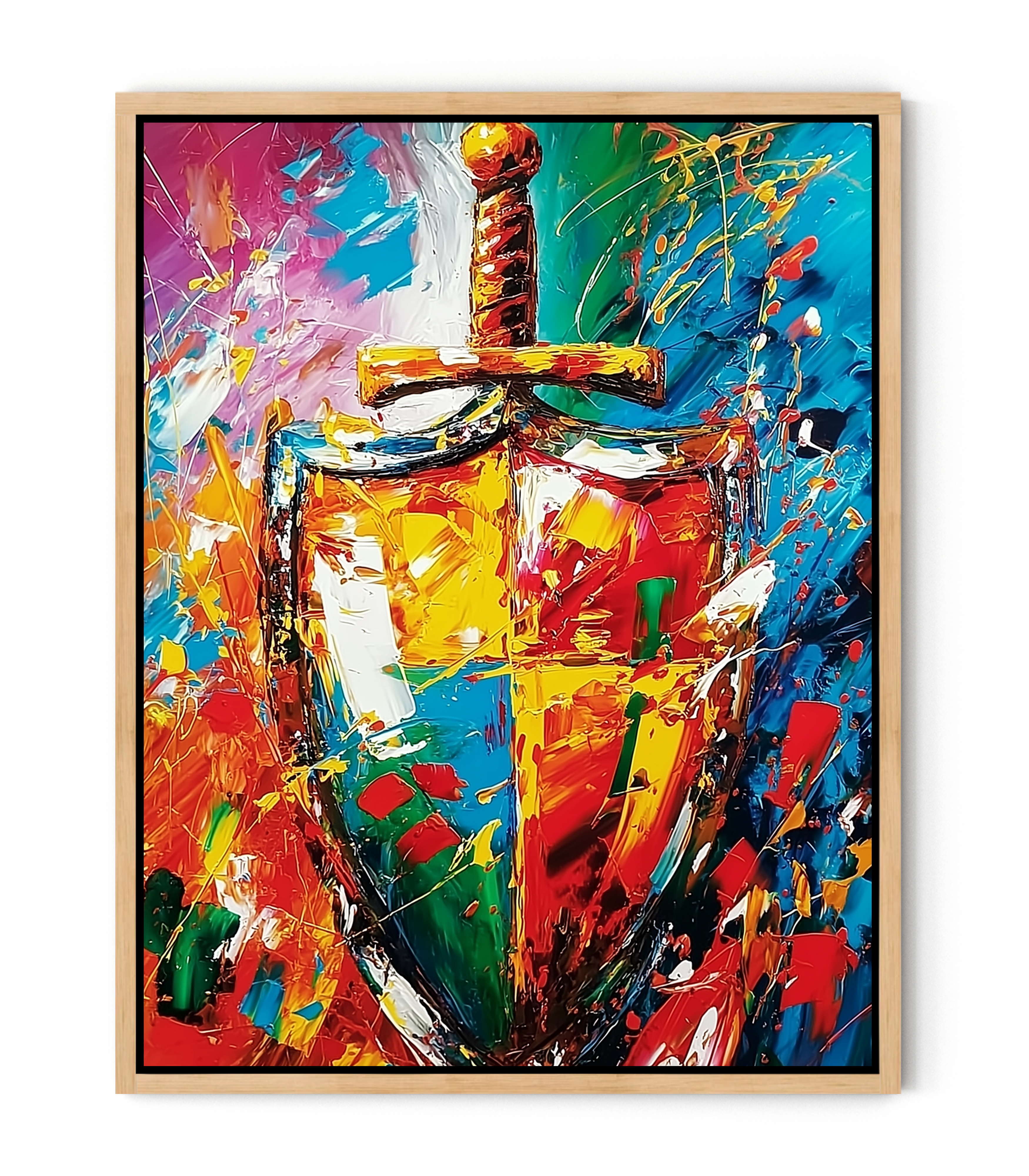 Sword & Shield Christian Canvas – Armor of God Wall Art, Faith Protection Painting, Ephesians 6:16–17