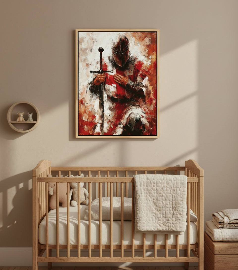 Knight of God in Devotion – Inspirational Christian Canvas