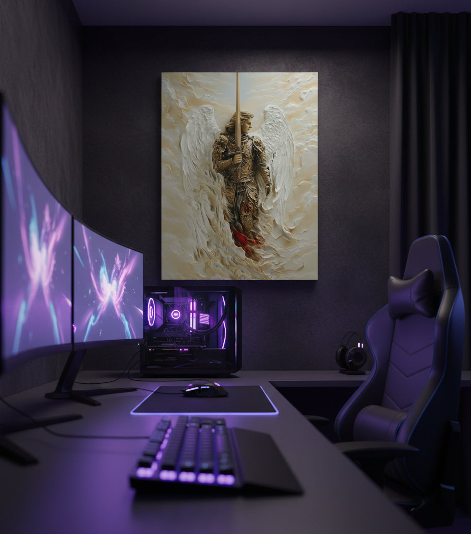 Archangel of Righteous Judgment – Heavenly Warrior Canvas Art