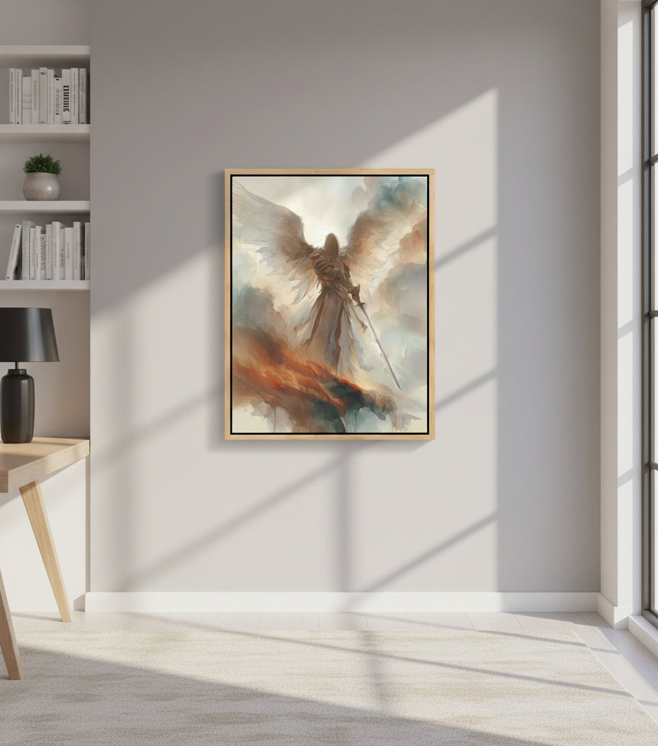 Heavenly Guardian with Sword – Angel Warrior Wall Art