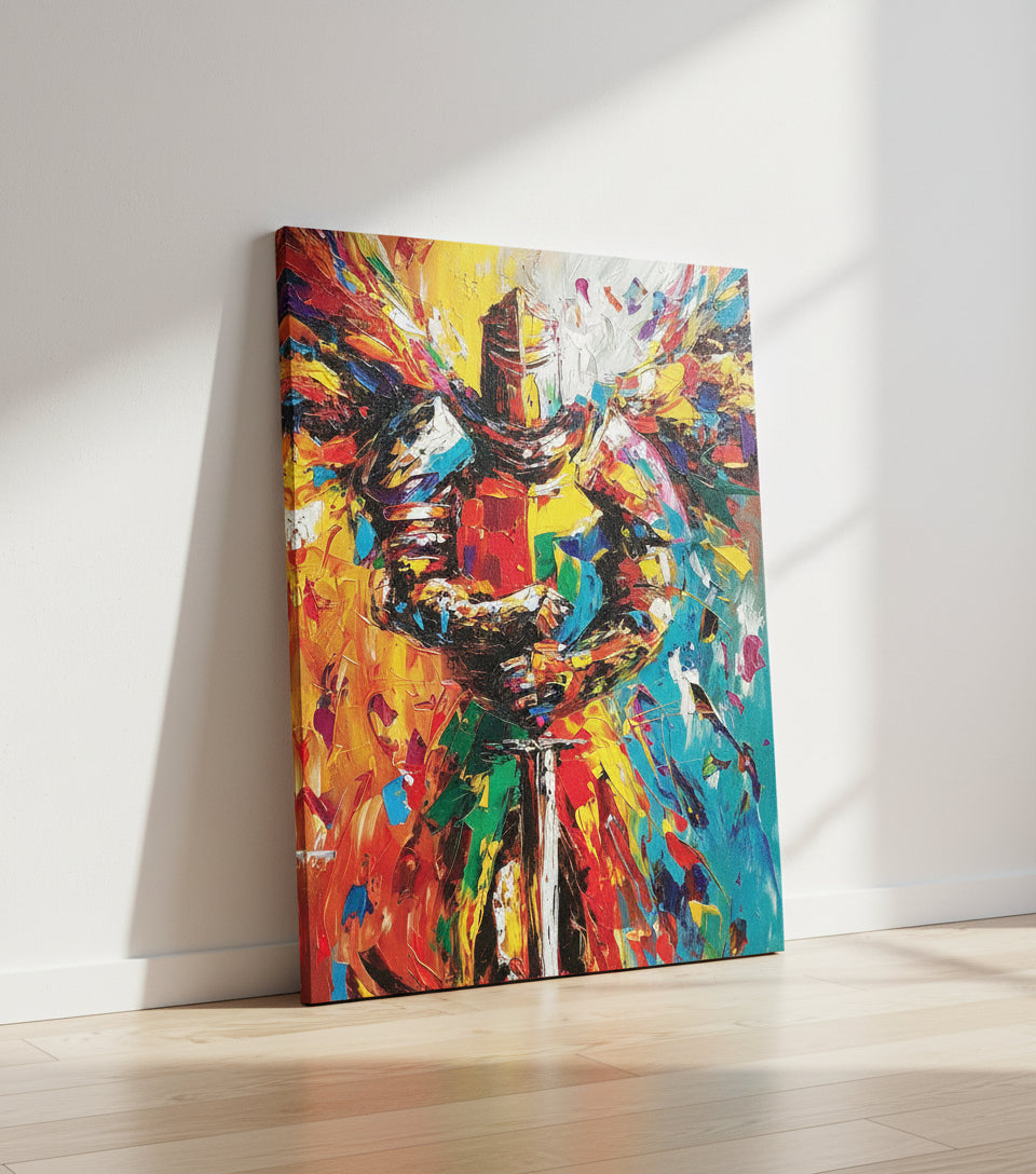 Warrior of Light – Christian Knight Canvas Wall Art