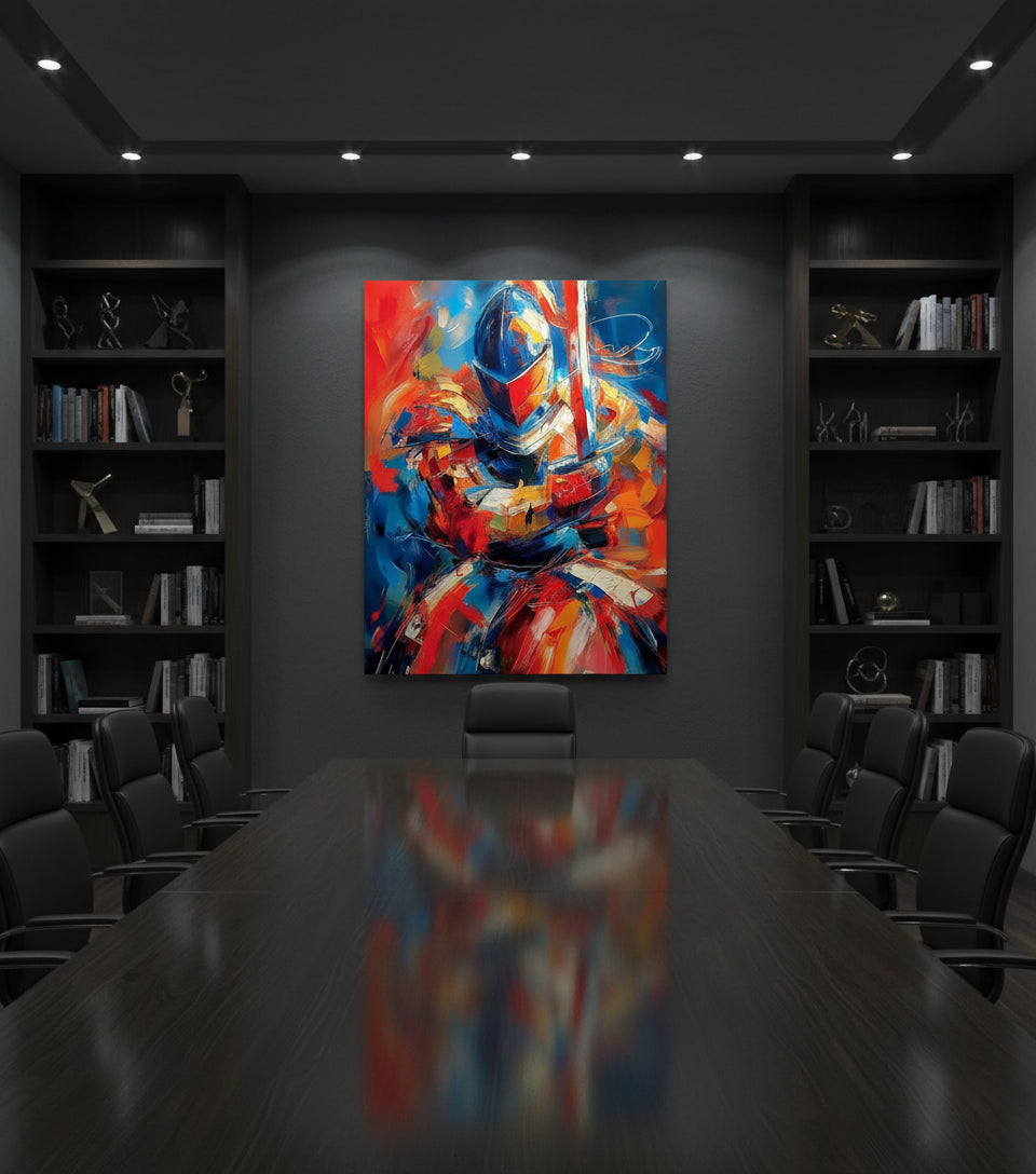 Armor of God Prayer Knight Canvas – Christian Warrior Wall Art, Faith Strength Painting, Ephesians 6:13–17