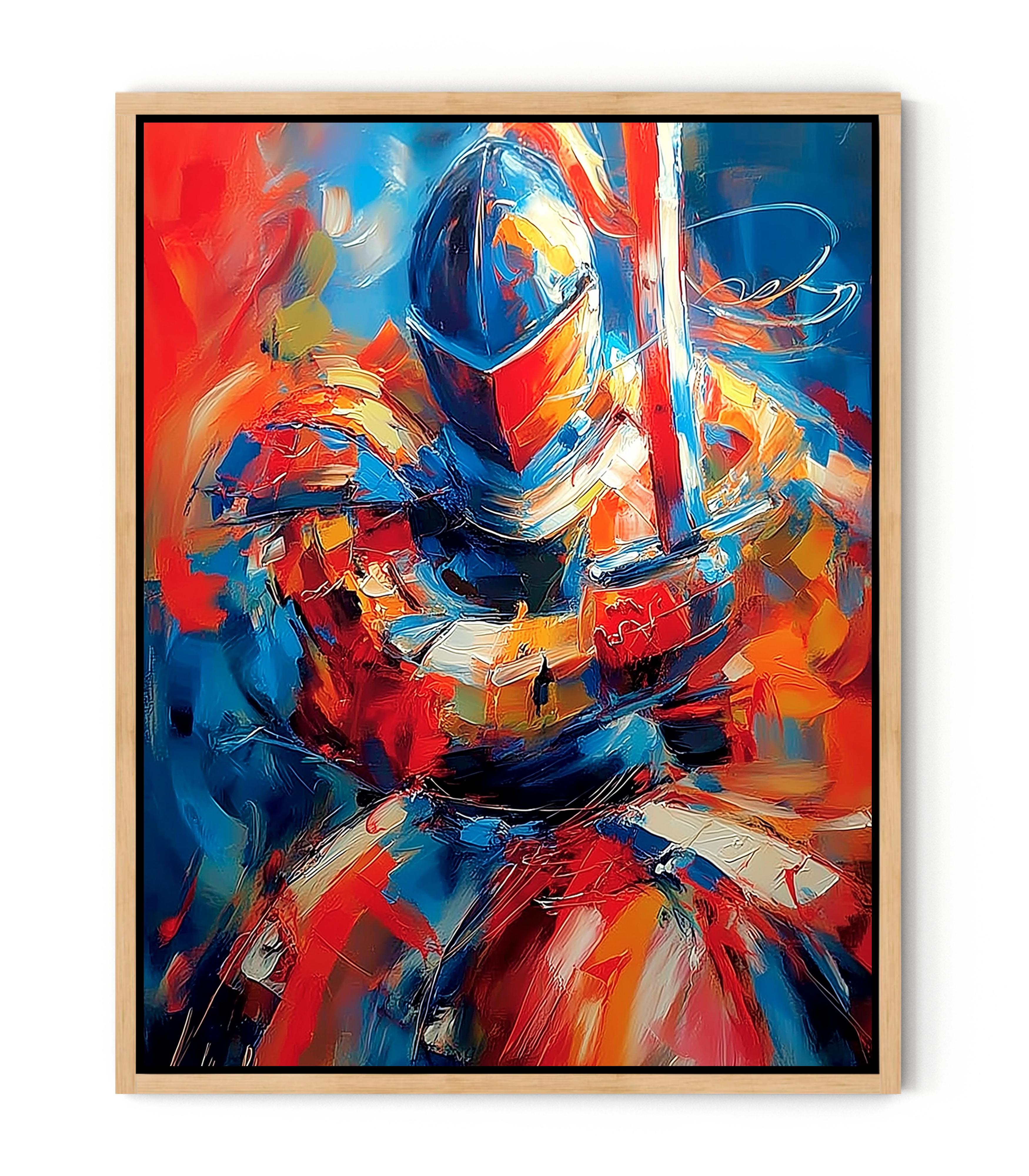 Armor of God Prayer Knight Canvas – Christian Warrior Wall Art, Faith Strength Painting, Ephesians 6:13–17