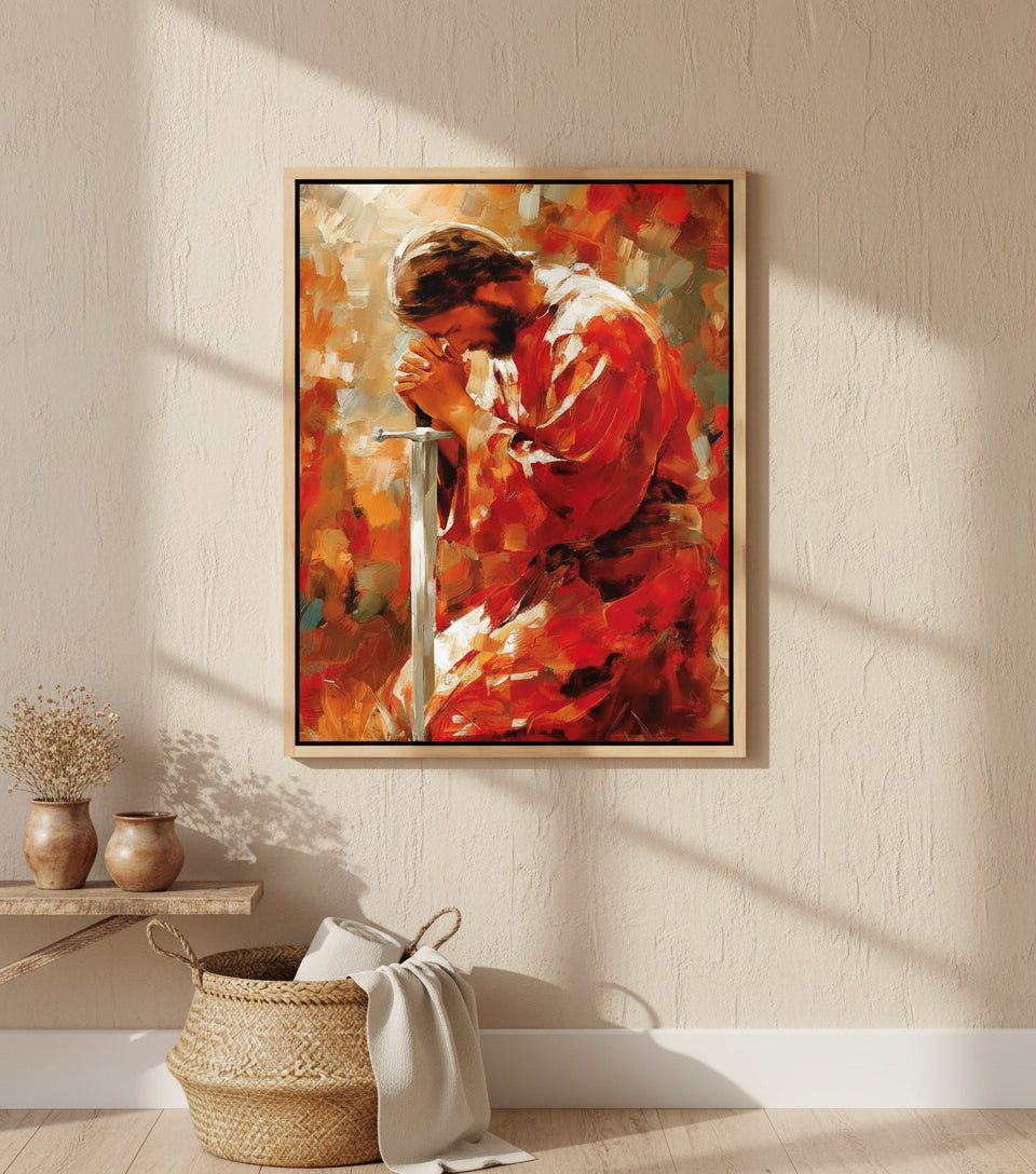 Jesus Warrior Prayer Canvas – Christian Home Decor Wall Art