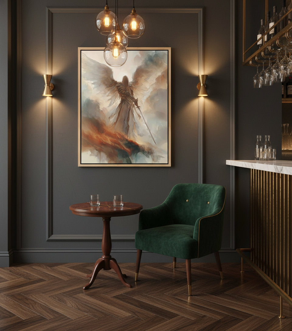 Heavenly Guardian with Sword – Angel Warrior Wall Art