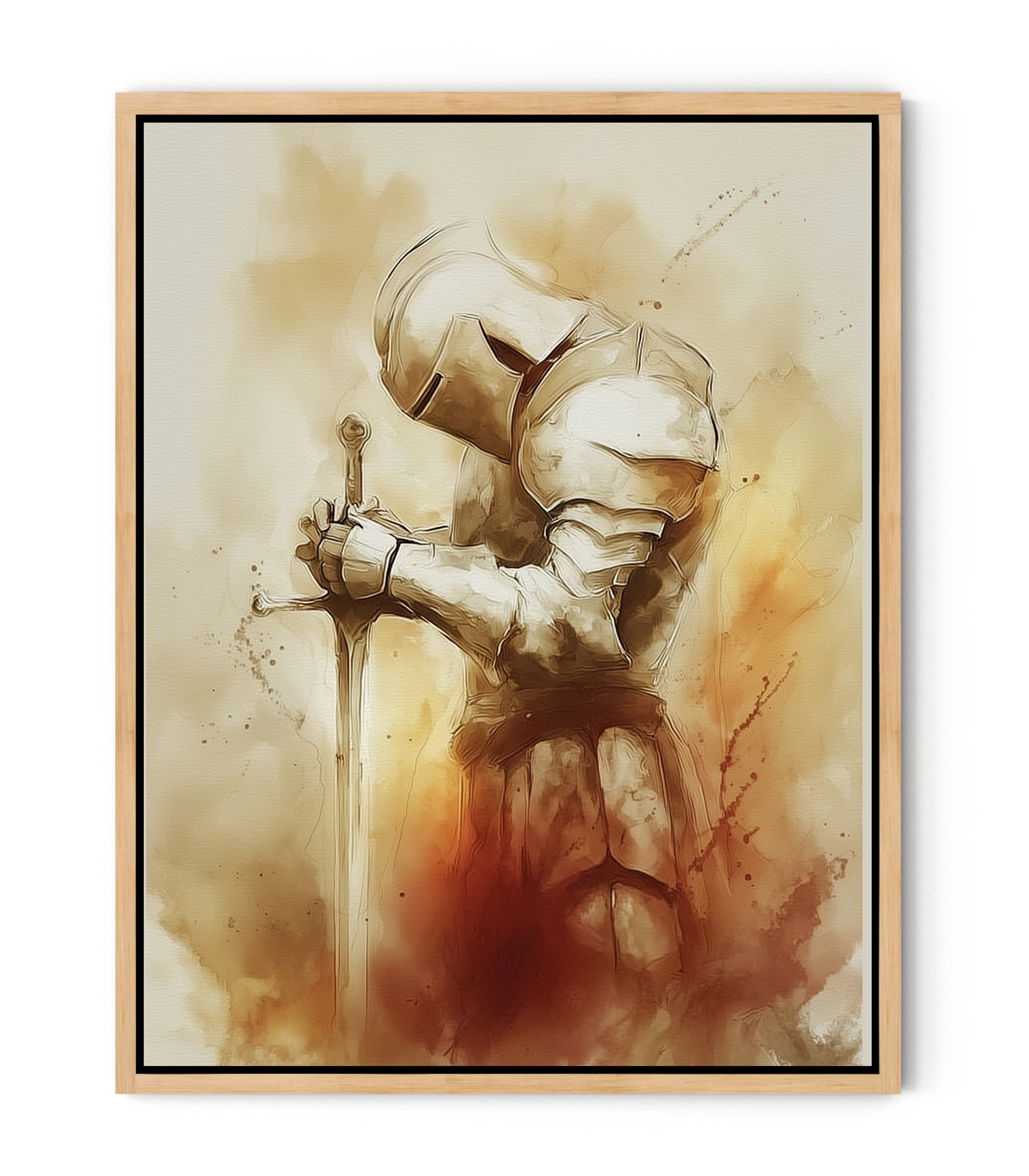 Faithful Warrior Prayer Canvas – Christian Armor of God Art